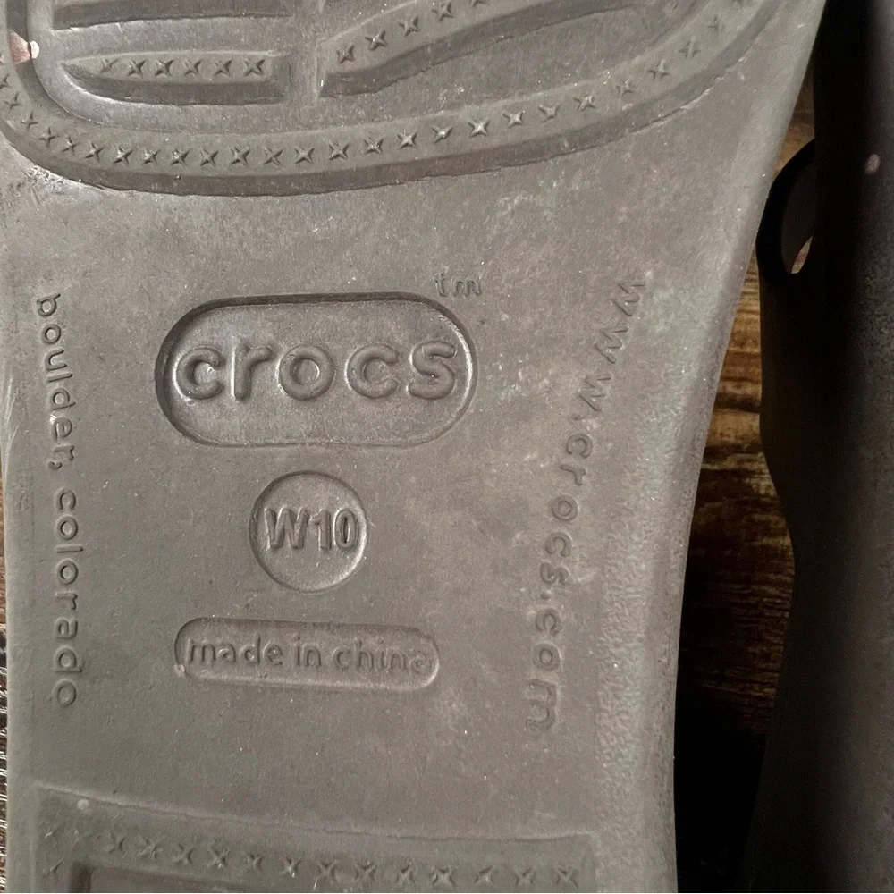 Crocs Patricia Wedge Sandals‎ Brown Rubber Slip On Casual women's 10